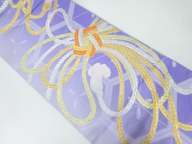 JAPANESE KIMONO / ANTIQUE FUKURO OBI / SILK / WOVEN KUMIHIMO CORD
